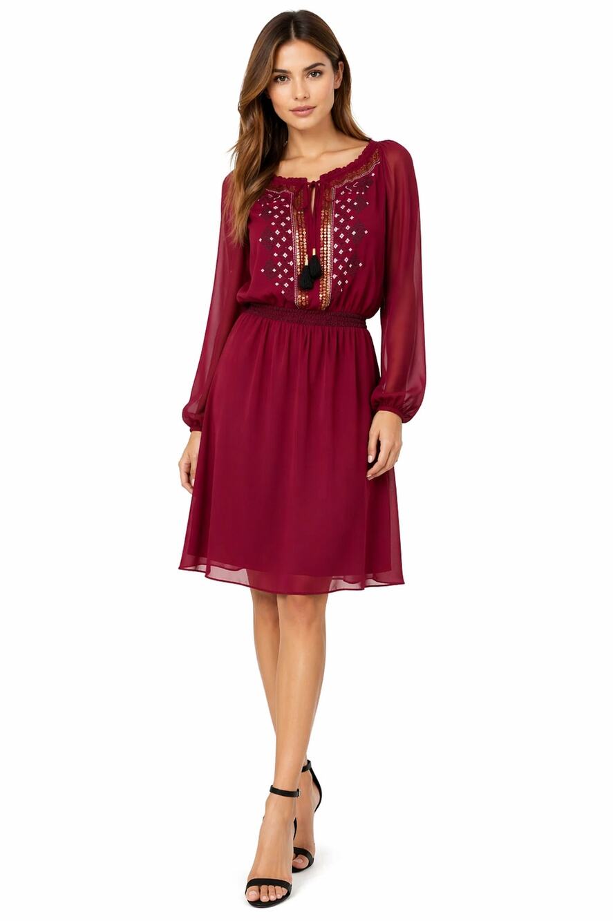 Altuzarra x Target Ruby Hill Embroidered Sequin Tassel Peasant Dress 4